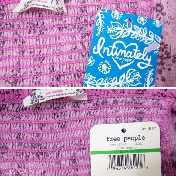 NEW Intimately Free People Caught Up Printed Slip Dress, Pink, Large - Picture 15 of 16